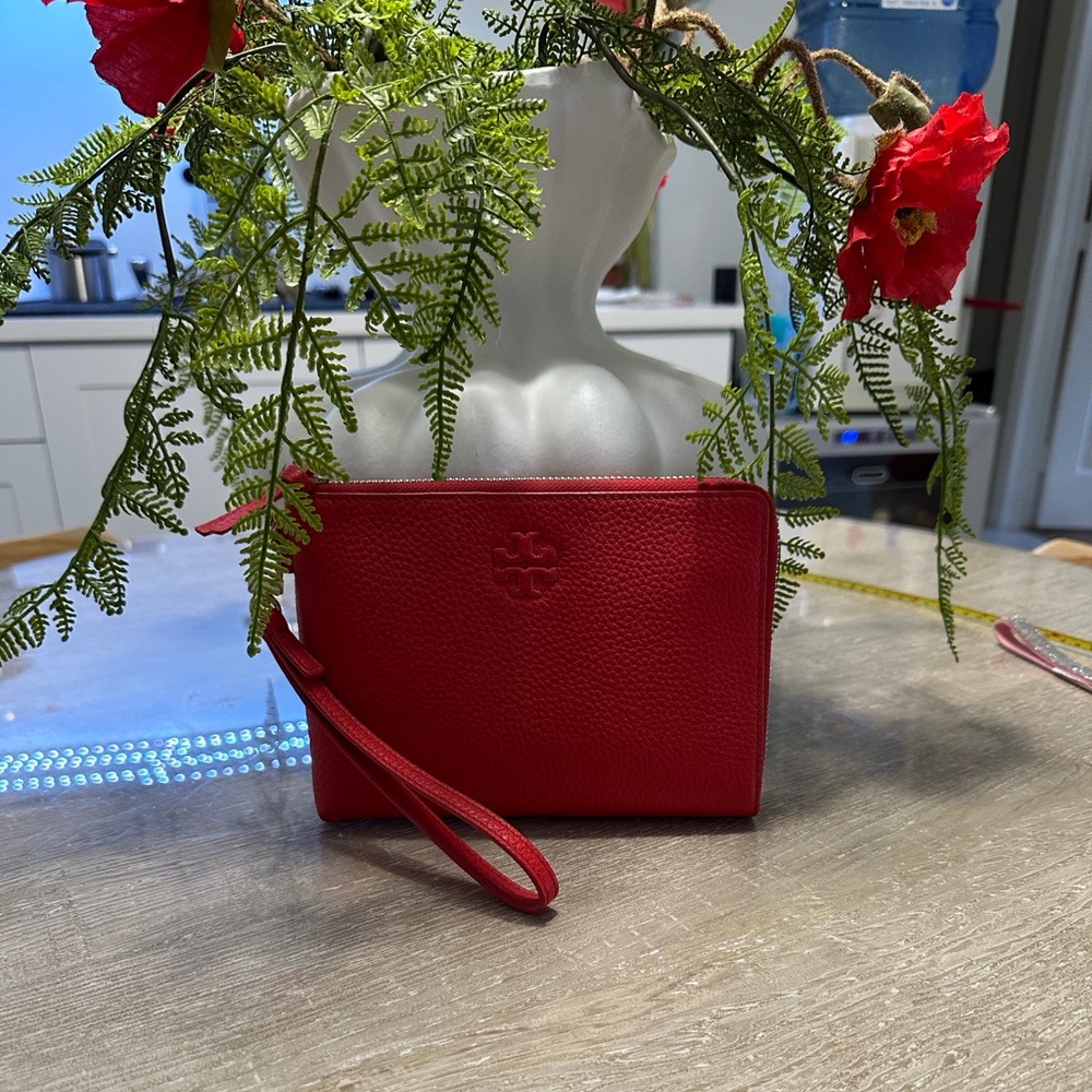 Tory Burch Vibrant Red Wristlet Clutch